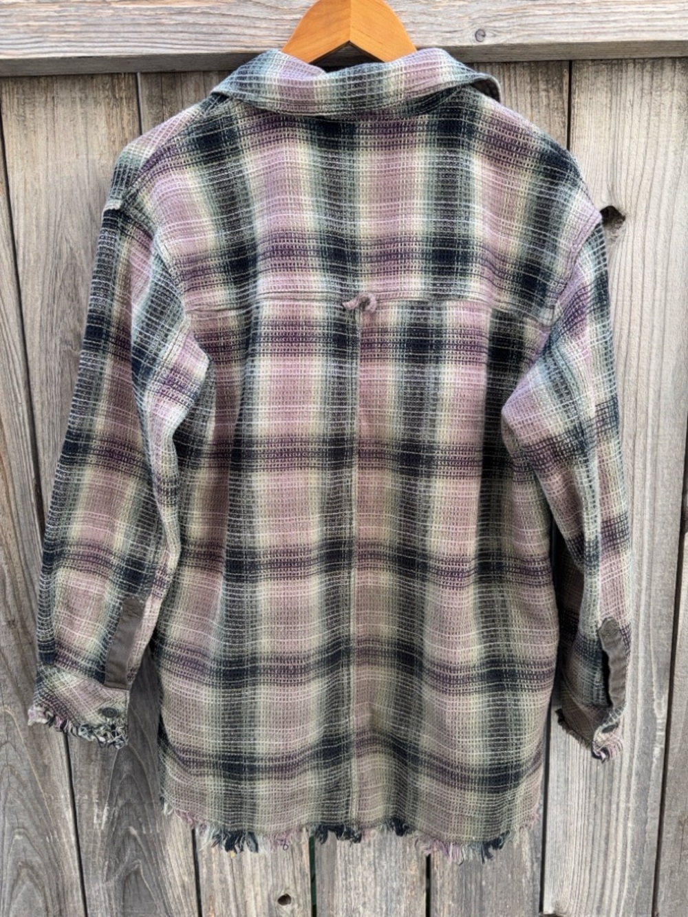 Free People We The Free Anneli Plaid Shirt Jacket Shacket Spanish Olive XS - Picture 10 of 16